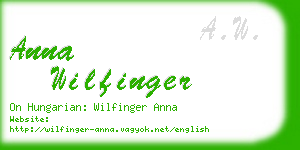 anna wilfinger business card